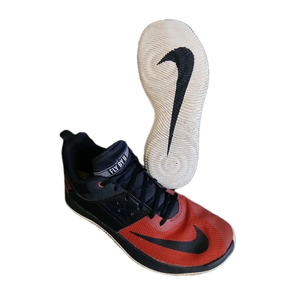 Nike Fly By II Mens Basketball Shoes Red‎ Black Low Top Sneakers CU3503-600
